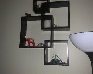 Just the shelving unit and lamp