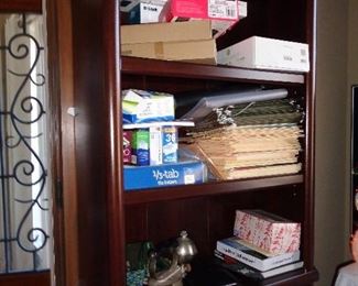 couple of bookcases & office supplies