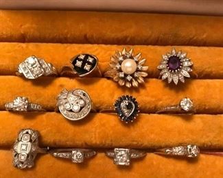 Diamond and 14k rings