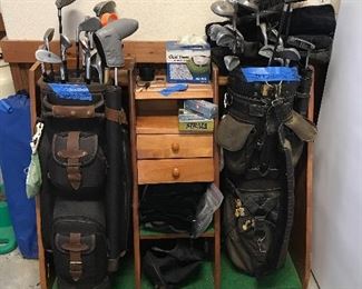 Golf sets and storage unit