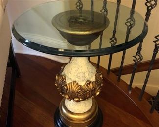 Small glass topped occasional table