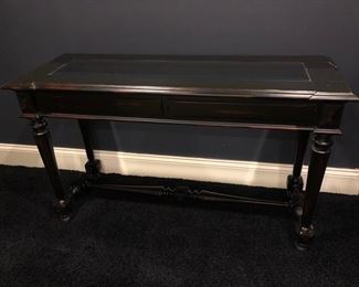 Sofa table with glass insert