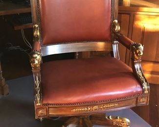 Leather/wood office chair