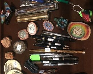 Monte Blanc Pens, Cross Pens, Jade Rock, Small Boxes 