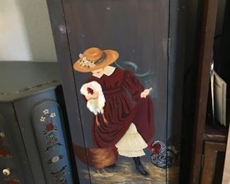 Vintage Farm Girl Cabinet w/shelves