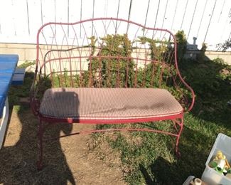 Red Patio Bench
