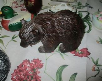 carved walnut bear