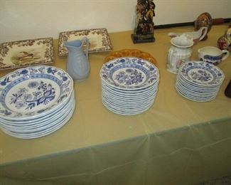 Nice GERMAN blue and white dishes-- looks like onion pattern