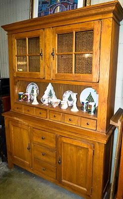 Buffet with glass doors and drawers