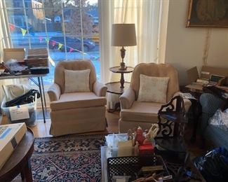 Matching cream chairs