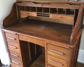 Smaller size antique  roll top  desk