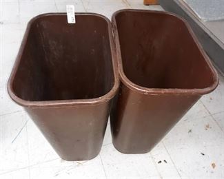 Two Plastic Trash Cans