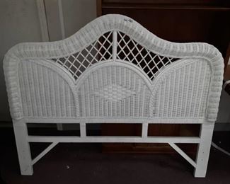 White Wicker Headboard