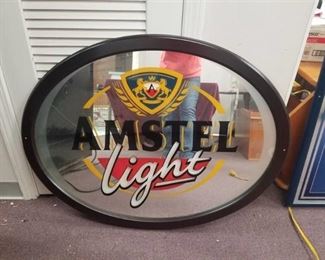 Amstel Light Framed Oval Mirror