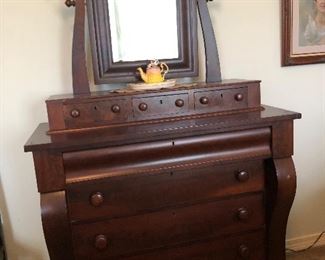 Antique Empire Dresser with Mirror