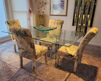 Glass Dining Table 4 Chairs