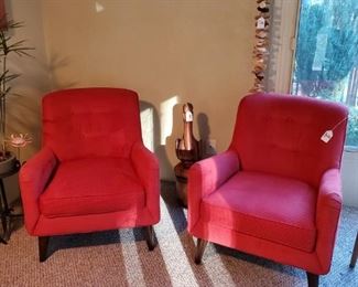 Pair of Red Arm Chairs