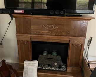 Sony 53 in. Smart TV and gel fuel Fireplace