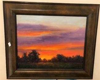 Original oil painting "Sunset" by Meridian artist Greg Cartmell