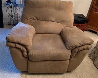 #2		Tan microfiber recliner chair 	 $75.00 
