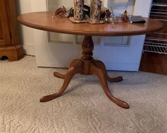 #10 PEDISTAL COFFEE TABLE OVAL 31X20X19 $100.00