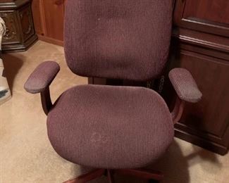 #44 Burgundy/brown fabric chair $45.00