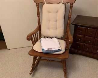 #52 wood rocker w/ loose cushion $45.00