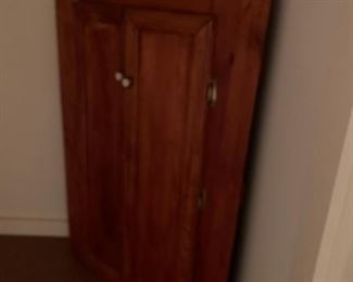 #54 corner pine cabinet 2 doors / 3 shelves 32x22x48 $65.00