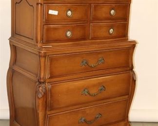 French Provincial High Chest Side View
