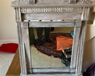 #2 Rustic antique hall mirror with hooks 29x45 $ 225.00