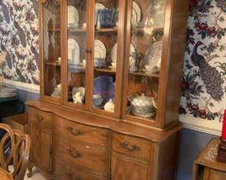 #12 White brand French Provincial China cabinet with 5 drawers and 2 doors 59x19x33-78 $ 175.00