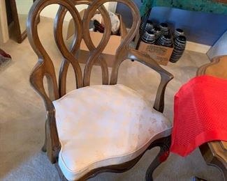 #13 White furniture French Provincial dining table with 6 chairs, with 2 16" leaves stored inside 69-101x45x28 $ 275.00
