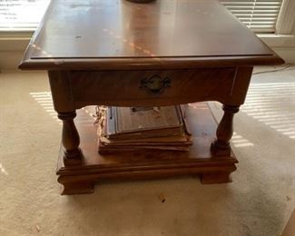 #27 Ethan Allen end table with 1 drawer 26 sq x 19 $ 75.00