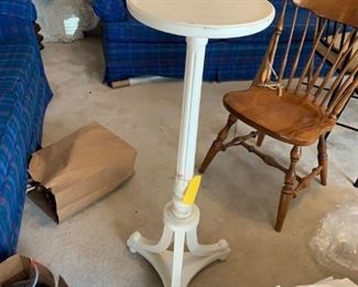 #29 white painted fern stand 39" $ 75.00