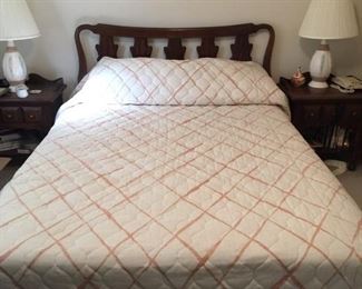 #38 Full/queen size headboard with frame as is $ 75.00 #39 Full size Ortho Pedic mattress and box springs $ 25.00