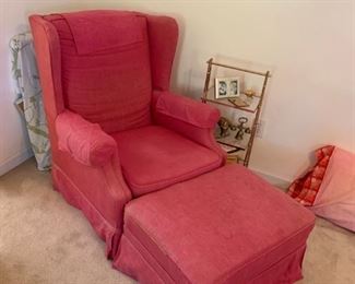 #42 Pink chair with ottoman $ 20.00