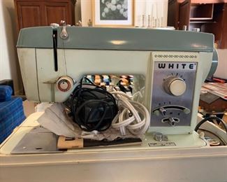 #51 Vintage white sewing machine $ 30.00
