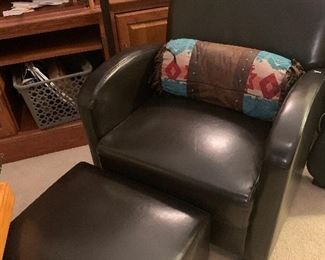 Comfy chair and ottoman together