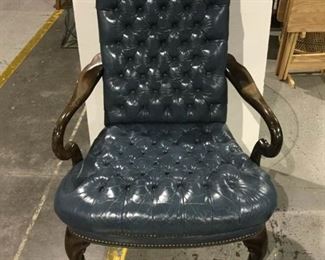 Blue Leather Executive Chair    https://ctbids.com/#!/description/share/275850