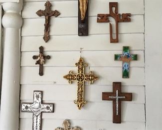 Large Collection of Old Collectible Crosses & Crucifix