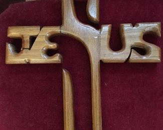 Mid Century Handmade Jesus Cross