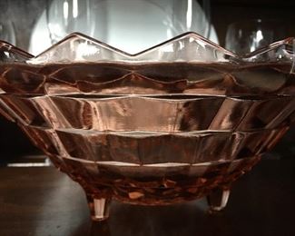 Sweet Pink Footed Fostoria Bowl