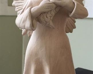 Lovely Handmade Pottery Sacramental Angel with Lamb