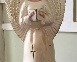 Tall Handmade Pottery Angel 
Handpainted Also
