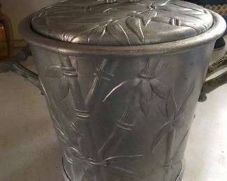 Cool Vintage Aluminum Bamboo Ice Bucket