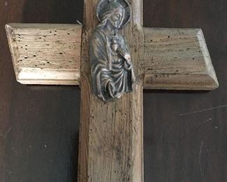 Beautiful Vintage Cross with Copper Jesus Centerpiece