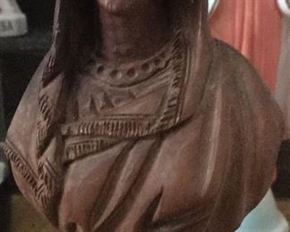 Wooden Virgin Mary Bust