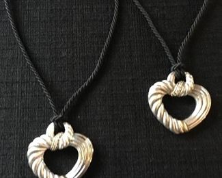 2 Black Corded Two Tone Necklaces