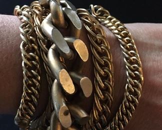 Multi Gold Chain Cuff Bracelet