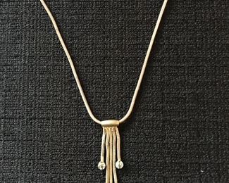 Gold Necklace with Six Tear Drops 